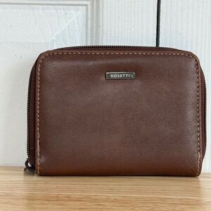 Rosetti Brown Zip-Around Leather Wallet